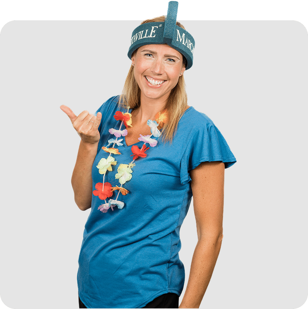 a person in a blue shirt